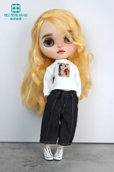 Дрехи за кукли е подходяща за кукли Blyth Azone OB22 OB24 Модерен пуловер, дънки