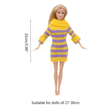 Дропшиппинг Прекрасен Пуловер с висока воротом за 30 см/12 инча Кукла Барби За момичета за Рожден Ден