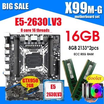 Дънна платка X99M-G с процесор Intel XEON E5 2630LV3 с памет 2*8G DDR4 RECC GTX950 2 GB и комбиниран комплект ОХЛАДИТЕЛ SATA 3.0 и USB 3.0