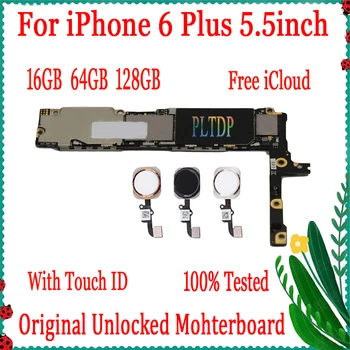 Дънна платка за iphone 6 plus с/без Touch ID Оригинален отключена+Безплатна iCloud, добре тествана за iphone 6 plus 5,5-инчов логическа такса