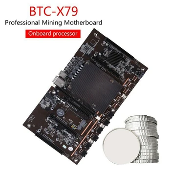 Дънна платка за майнинга БТК X79 H61+E5-2603 V2 2011 Процесор 5X PCI-E 8X LGA 2011 DDR3 Поддръжка 3060 3080 GPU, за майнера БТК