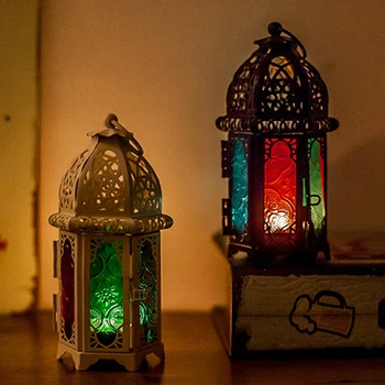 Европейският Свещник Ретро Висящ Свещник Марокански Стъклен Фенер За свещи Сватбен Начало Декор