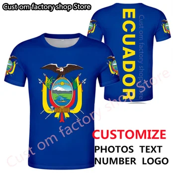 ЕКВАДОР безплатна тениска изработена по поръчка на тениска с номер на името на ecu национален флаг на ес Испанска република Эквадорский колеж печат на снимки облекло