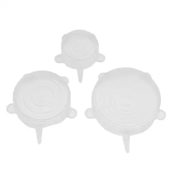 Еластична силиконова капачка за съхраняване на пресни храни от 3 части на Капака на купата Вакуумно делото Запечатани на кутията за съхранение на пресни продукти