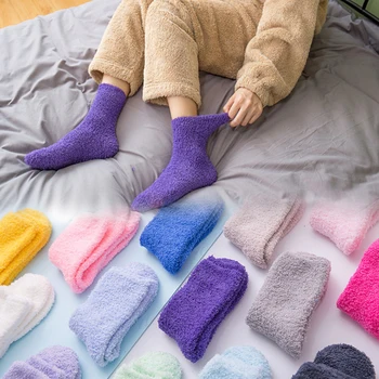 Есенни женски сладки неща Чорапи Легла чорапи Обикновена пухкави Топли зимни Детски подаръци Скучно пол Аксесоари за дома Забавни чорапи в корейски стил