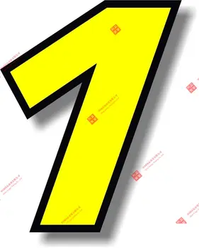 Етикети Жълти 3-инчови Състезателни Стаи с черен кант Vinyl Стикер с Графичен Номер автоаксесоари Светоотражающая Стикер на колата