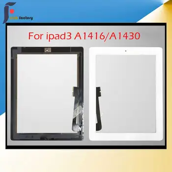 За iPad 3 A1430 A1416 A1403 Сензорен LCD-дисплей С Външния Сензорен Екран Дигитайзер Преден Стъклен Панел с подмяна на бутона 