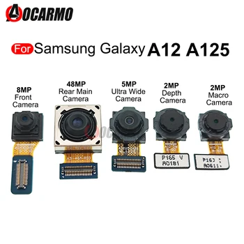 За Samsung Galaxy A12 A125 A125F Селфи Предна + Задна Част на Ултра Широкоъгълен и Макро-Модул Основна Камера С Опакото на Дълбочина Гъвкав Кабел