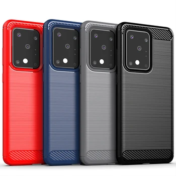 За Samsung Galaxy Note10 Pro S10 Lite S20 Ultra S20+ Калъф, изработени от въглеродни Влакна Кутията Пълна Защита Калъф за вашия телефон, устойчив на удари Бронята