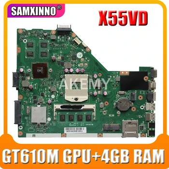 за дънната платка на лаптоп ASUS X55VD X55C X55VD REV2.2/2.1 HM76 PGA 989 N13M-GE6-S-A1 дънна платка GeForce GT610M тествани с 4 GB оперативна памет