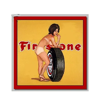Забавни Ретро Етикети Firestone Момиче Автомобили Стикер за Бронята на Прозореца на Багажника Китара Автомобилни Стикери Аниме автоаксесоари PVC13cm
