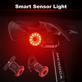 Задна светлина на велосипеда, Автоматична Спирачка Интелигентен Сензор Задна Светлина Акумулаторна Лампа LED Задна Светлина МТВ Велосипед Колоездене ciclismo bicicleta