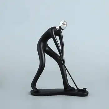 [Занаяти] Съвременната Абстрактна Скулптура тенис на маса за Пинг-понг играч фигурка модел на Статуята на Художествена Дърворезба на Статуетка от смола Украса за дома