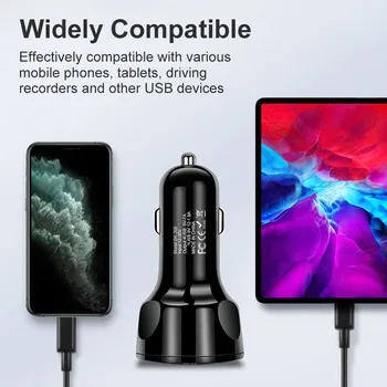 Зарядно устройство за кола За iPhone на 12-Бързо Зареждане на 3,0 4,0 Бързо Зареждане за Xiaomi mi зарядно устройство Huawei 4 Порта USB Зарядни За телефон