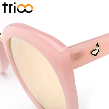 Защита на TRIOO UV400 Дамски слънчеви очила за котешки очи Големи Кръгли котешки очила с градиентными лещи на висшата мода люнета de soleil