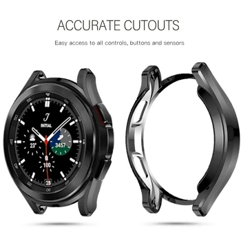 Защитен Калъф за часа с екран за Samsung Galaxy Watch 4 Classic 42 мм и 46 мм, Защитната капачка Противоударная Прозрачна обвивка TPU