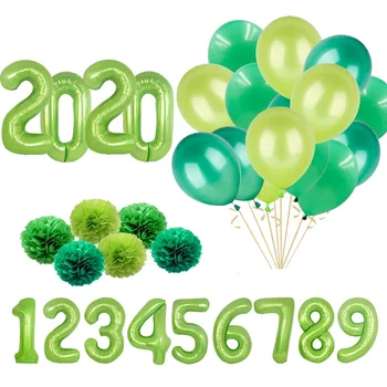 Зелен балон Палмова лист Латексный балон Горски Балон На рожден Ден Гавайское украса за партита балон Джунглата Цифров балон За рожден Ден