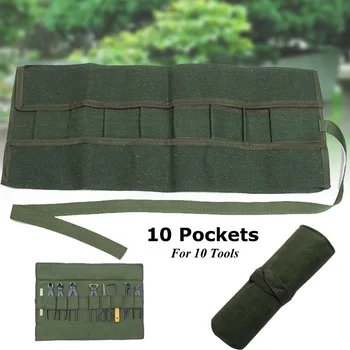 Зелен Японски Бонсай Инструменти Пакет За Съхранение Рулонная Чанта 600x430 мм Платно Набор от Инструменти за Носене Издръжлив