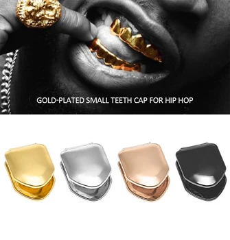 Златист Цвят Хип-Хоп Кутията С Един Зъб На Горната Долната Решетка За Бижута, Подаръци Дрънкулката Зъби Са Позлатени Единични Кръстоносните Зъбни Скоби
