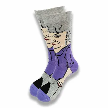 Златни Коледни чорапи за момичета с мультяшными чорапи Хип-хоп Аниме с принтом Забавни чорапи-тръба Новост За мъже и жени Персонализирани ежедневни памучни забавни чорапи