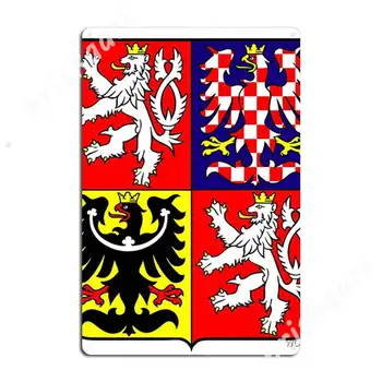 Знамена И Устройството на Света - Герб на Чешката Република, Метални Табели Кино Хол, Кухня Стари Консервени табели, Плакати