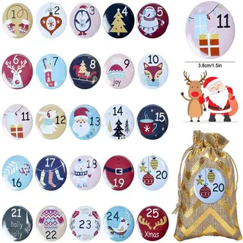 Игли за коледни бутони Икона Коледен Календар с Коледен дизайн Икона с Пин - код-Добрият подарък за Следващата Нова година Навидад