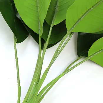 Изкуствени Листа от Банан Зелени Пластмасови Растения Начало Декор Малко Изкуствено Дърво Фалшив Растение за Украса на Градината, на Масата