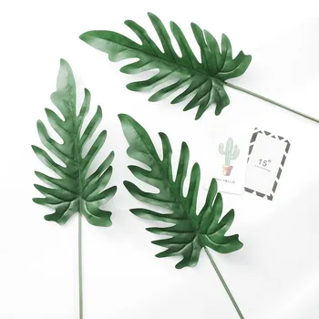 Изкуствените палмови листа, Листа от евкалипт за направи си САМ Сватбена украса Зелено растение Снимка подпори Украса на парти Декорация на дома