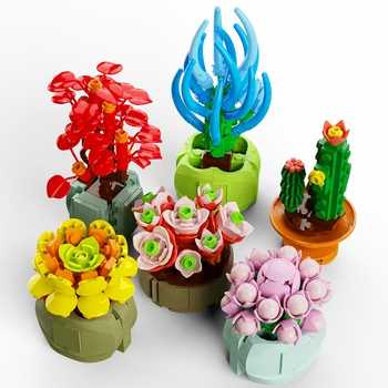 Изненада сляпо скоростна моделиране на растенията сочни цветя са съвместими с конструктори Lego бижута, детски играчки, подаръци за момчета и момичета