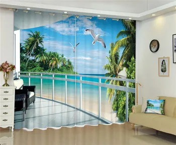 Индивидуални Плажни Морски Луксозни 3D Плътни алуминиева Дограма, Щори за Хола Спални и Декоративни Завеси Rideaux Cortinas калъфка