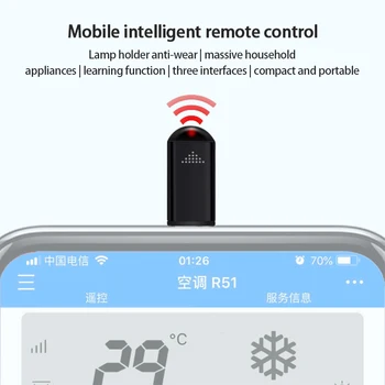Интерфейс Micro Type-C Безжичен Инфрачервен Адаптер за Дистанционно Управление на Смарт Приложение За Управление на телефонен Предавател За Android iPhone Xiaomi