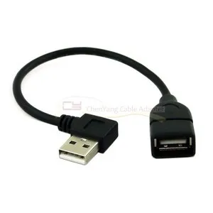 Кабелен кабел 480 Mbps с USB 2.0 под прав ъгъл от 90 градуса удължител Тип мъж - жена на 20 см