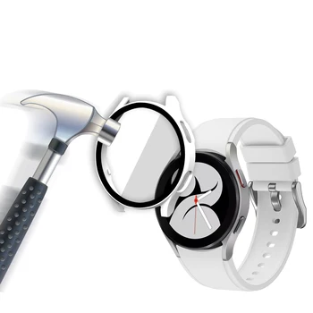 Калъф за Samsung Galaxy Watch 4 44 мм 40 мм и Защитно фолио за екрана, Матово покритие на бронята PC Закалено Стъкло Филм Galaxy Watch Протектор 4
