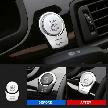 Капачка Бутон превозното средство Хром За BMW 5 / 6 / 7 Серия F10 GT F07 2011-2017 Нажимное обзавеждане ABS Капак на превключвателя на бутон за стартиране и изключване на двигателя