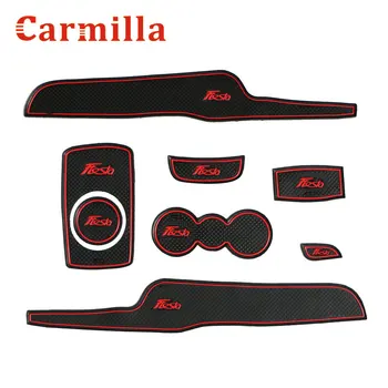 Кармилла Автомобилни Врата Слот Подложки за Fiesta Mk7 2009-Аксесоари 3D Гума Авто Подложка За Вътрешната страна на Вратите поставки за чаши