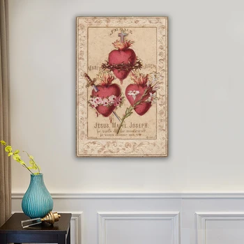 Картина върху платно Сърцето Саграда Фамилия Плакат и принт Скандинавски Стенни Художествена картина за хола Начало Декор Куадрос