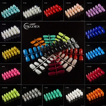 Квадратна форма на 120 бр./опаковане. От Същия Цвят или 240 бр./опаковане. Смесени Цветове (Опция B,C,D,E) Върховете на ноктите с Пълно Покритие на Допълнителни № 5 И 6