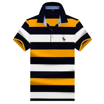 Класическа кралска риза поло в райе за мъже с къс ръкав Tace & Shark марка мъжко поло homme 2019 летни всекидневни и бизнес риза с къси ръкави