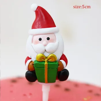 Коледен Карикатура Смола Торта Топперы Дядо Коледа, Снежен Човек С Коледа Интериор За Дома 2021 Честита Нова Година На Децата Naviidad Подаръци Полза