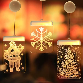 Коледен лека нощ LED Светлина Коледните Декорации и Аксесоари За дома, 3D Светлина Коледни Празнични Подаръци Струнни инструменти осветителни Тела