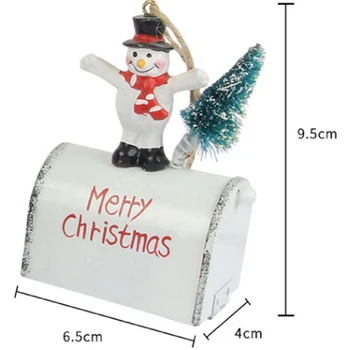 Коледна Украса За Дома Метално Желязо Пощенска Кутия На Дядо Коледа, Висящи Украшения Коледно Дърво, Коледна Висулка Подарък Кутия Шоколадови Бонбони