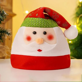 Коледна шапка Детска Рисунка на Снежен човек с Увреждания Коледна украса Плюшен Шапка за Възрастни Рога Коледни Аксесоари Подаръци на Дядо Коледа