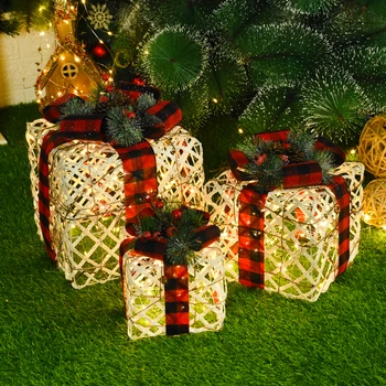Коледни Кутии LED лека нощ Коледен Декор на открито Подарък Кутия Декор Коледен Подарък за Нова Година декорация на дома Навидад