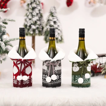 Коледни Подаръчни Пакети Притежателя Бутилки Вино Прахоустойчив Калъф Натал Noel Коледна Украса за Дома Масата за вечеря Нова Година 2022