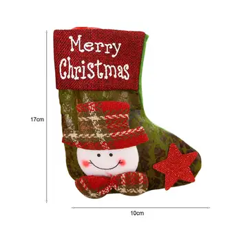 Коледни Чорапи Декор Коледно Висулка От Изкуствена Кожа Ретро Коледни Чорапи За Възрастни Хора с Увреждания Снежен Детски подарък