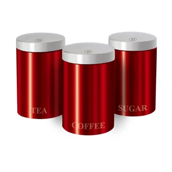 Комплект контейнери за съхранение на 3 др. Колекция Металик Red Passion