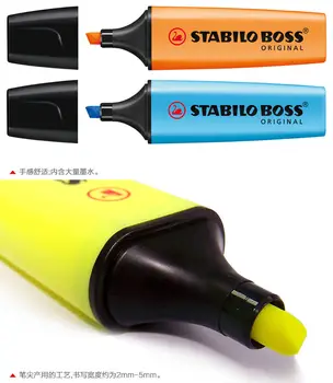 Комплект от 9 Цвята STABILO Boss Оригинални Писалки-Разнообразни маркери Върха на длетото caneta-Дръжка stabilo
