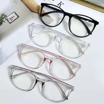 Корейски прозрачни компютърни очила в рамки за жени и мъже с анти-синя светлина кръгли очила на сянка очила, оптични очила 2021