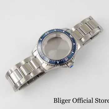 Корпус за автоматични часовници BLIGER от неръждаема стомана, 40 мм за MINGZHU 2813 MIYOTA 8215 821A 8205 Механизъм с винт часовников механизъм на глава от сапфир стъкло