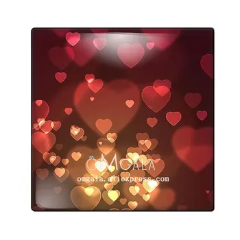 Красиви блестящи червени шарки във формата на сърце любов 10 бр. смесени 12 мм/20 мм/25 мм/30 мм, снимка стъклен кабошон демо с плосък заден панел